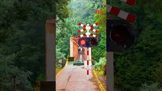 Railroad Crossing Running Over Bridge 😂 #Shorts