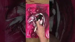 Steampunk inspired abstract face art created with mixed media