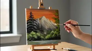 3 EASY Mountain & Forest Landscape Paintings [Beginner Acrylic Tutorial]