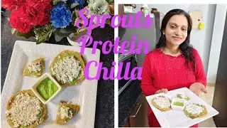 Want to have Sprouts protein chilla? 😍With green chickpeas chutney 👌😋 delicious and healthy 