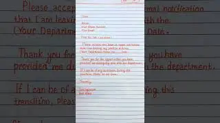 Resignation letter format || How to write Resignation letter  #shorts