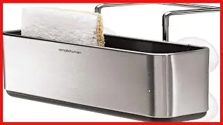 simplehuman Slim Sink Caddy Sponge Holder, Brushed Stainless Steel