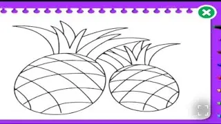 Ananas ( pineapple ) How To Easy Cute Drawing Pineapple Video For Kids Learning Video