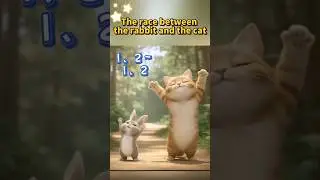 🐰🐱｜The Rabbit and the Cat Race - Healing Animation #EarlyChildhoodSleepMusic #shorts #funny