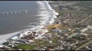 Massive Tsunami Engulfs Coastal City & Bridge Unbelievable Disaster Simulation! #omg #shorts #viral