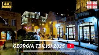 【4K】Walking Tour in Night Tbilisi, Georgia | Metekhi Bridge 2025 #tbilisi #georgia