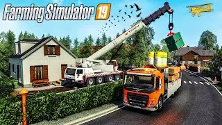 Déchargement des marchandises avec le Camion Grue (Farming Simulator 19 TRAVAUX PUBLICS)