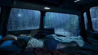 Stillness of Night Rain Sounds for Sleeping and Stress Relief & Rain on Cozy Car Night