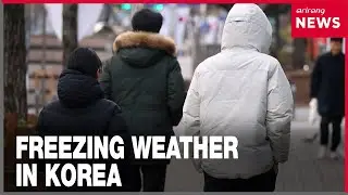 People wrapped up head to toe as cold snap hits Korea