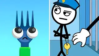 Satisfying ASMR Gameplay: FORK N SAUSAGE vs THIEF PUZZLE — Funny Brain Puzzle Battle Android iOS