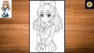 How to Draw Anime Girl |  Easy & Cute Girl Drawing | Anime Drawing for Beginners