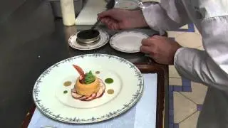 Michel Roth prepares a starter at the Ritz Paris
