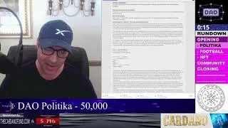 Cardano Sense DC Fund show ep.10 - today: Government DAO's, Football, and an NFT Marketplace.