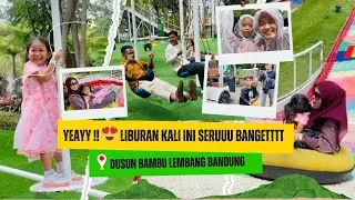 Dusun Bambu Lembang Bandung kita liburan ke sini guys : Main bumper boat water coaster rainbow slide