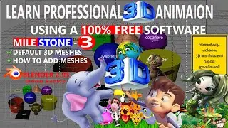 Default basic 3D meshes in blender 2.93/ Learn super basics in professional 3D animation