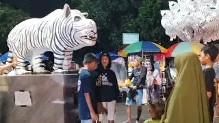 SUASANA PATUNG MACAN PUTIH BALONGJERUK KEDIRI USAI HUJAN DERAS