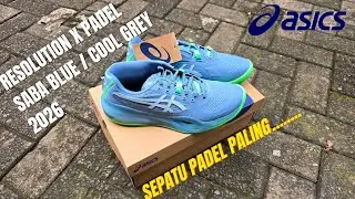 Sepatu Asics Padel Resolution X SABA BLUE / COOL GREY 2026