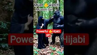 Powerfull Hijabi girl fighting a huge bear#shorts #viral #trending #facts #eyecatchy #funpage