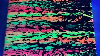 Acrylic Paint Pouring SWIPE Fluid art Acryl gie&szlig;en beginner Neon Colors Fluorescent Malen