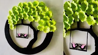 Easy!! Paper Flower Tree Wall Hanging Craft /Wall Decoration /Love Birds Wall hanging /paper craft