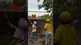 Bermain pecah balon air.! #Zahra aniim#