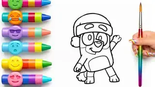 How to Draw Bluey Cartoon 💙 | Simple Drawing for Kids