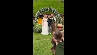 Elijah Wood crashes Lord of the Rings wedding at Hobbiton