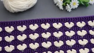 How to  💜 A unique two-row crochetbabyblanket blanket pattern for beginners#love #crochet #knitting