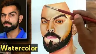 Virat Kohli water colour drawing/how to draw portrait with watercolor | viral Kohli Art