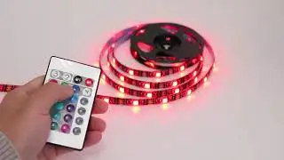 LED Strip lysk&aelig;de 5 meter med fjernbetjening