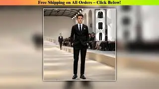 Elegant Black Boy's Suits Fashion Single Breasted Notch Lapel Slim Fit Children Clothing