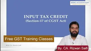 Ineligible ITC | Goods or Services on which ITC will not available | Blocked Credit | Section 17(5)