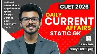 29 January Current Affairs & Static GK | CUET GAT 2026 | By Harsh Soni