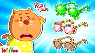 Какие очки вы бы выбрали? Конфетные, слаймовые или картонные? | Wolfoo Channel | Детский мультфильм