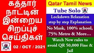 Qatar Tamil News | Lockdown relaxation New Update | Step by step Explanation | No Mask | 100% school
