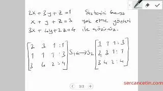 Gauss Yok Etme Metodu İle Denklem Çözme (Ders 5)