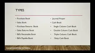 Types of subsidiary books
