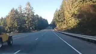 Driving North of Coos Bay Oregon. Oregon coast. 