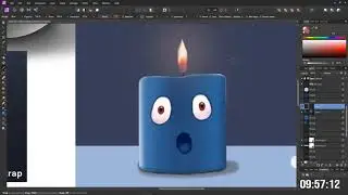 Melting Candle Character Digital Painting Timelapse