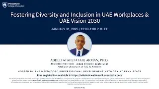 Webinar 49. Fostering Diversity and Inclusion in UAE Workplaces & UAE Vision 2030