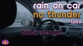[Black Screen] Sleeping in a Car | Rain on Car Roof - No Thunder | Rain Sounds for Sleep