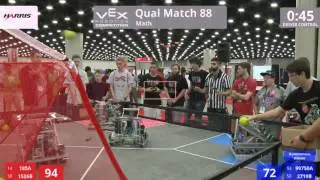 VEX Worlds 2016 - VRC High School - Math - Qual 88 (185A 1526B) 213 vs 169 (99750A 2719B)