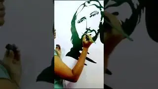 Jesus Christ wall painting ❤ #shorts #jesus #wallpainting #jesuschristwallpainting