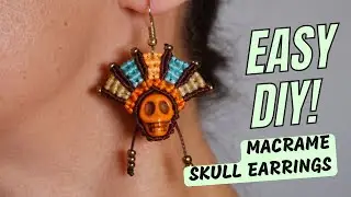 💀 DIY Macrame Skull Earrings &ndash; Spooky & Stylish Halloween Jewelry Tutorial! 🎃