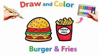 How to Draw a Burger and Fries | Drawing Easy Step by Step Tutorial |Drawing Burger and Fries