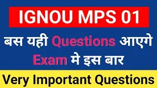 IGNOU M.A Political Science 1st Year MPS 01 Important Question | MPS-01 All Important Question
