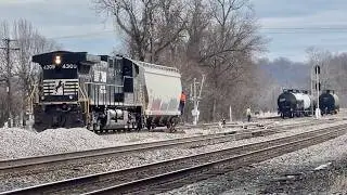 Trains Over & Under In West Virginia.  How Much Coal Can 1 Locomotive Move?  RR Switching. Kenova WV