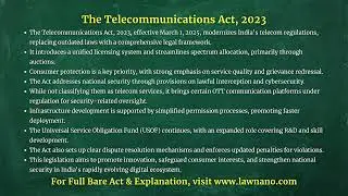 The Telecommunications Act, 2023 Explained | UPSC Notes & Legal Updates
