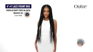 OUTRE  4X4 LACE FRONT WIG  MIDDLE PART FEED IN BOX BRAIDS 36