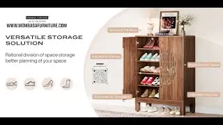 20 Pair Shoe Storage Cabinet With Louvered Doors & Reviews